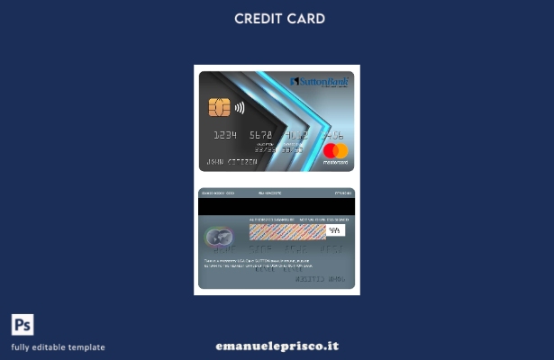 modello di carta mastercard bancaria USA Ohio SUTTON in stile verificato